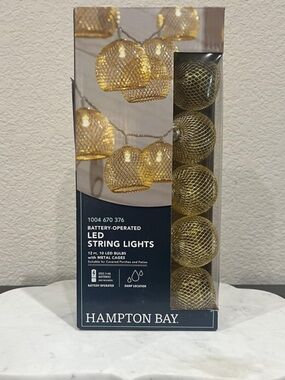 Hampton Bay Indoor 12 ft. Battery Operated LED String Lights
